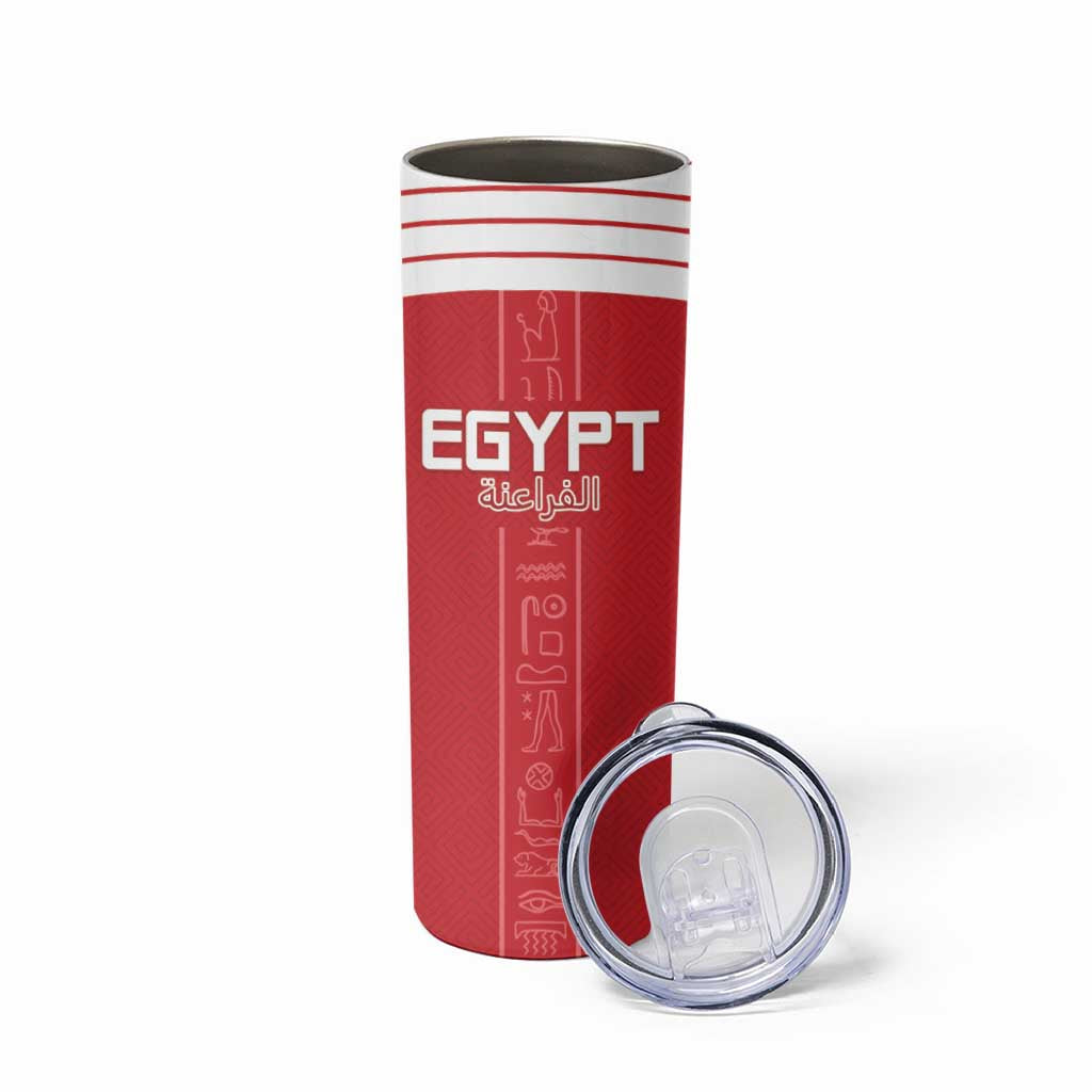 Custom Egypt Football Skinny Tumbler Yalla Yalla Pharaohs - Red Ver