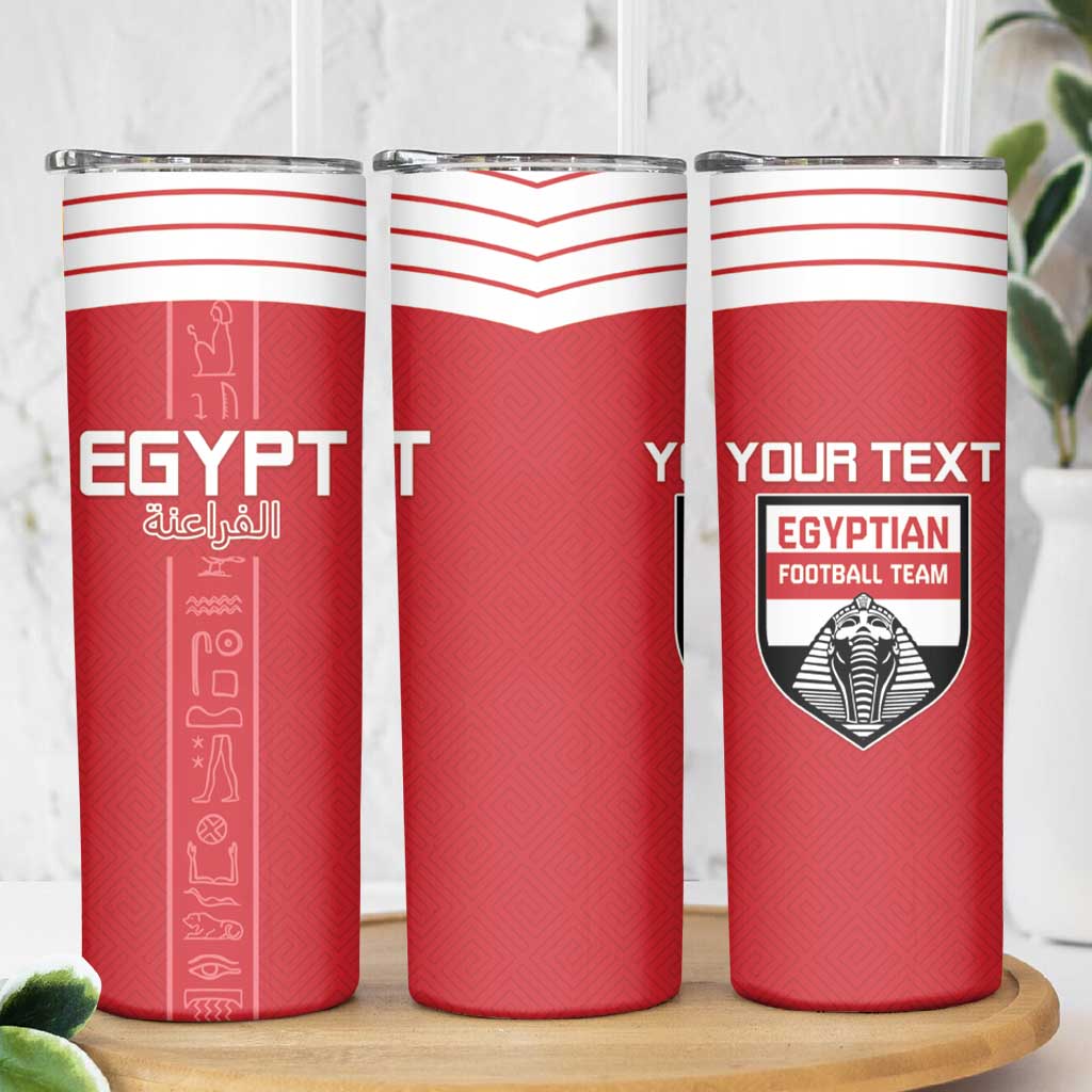 Custom Egypt Football Skinny Tumbler Yalla Yalla Pharaohs - Red Ver