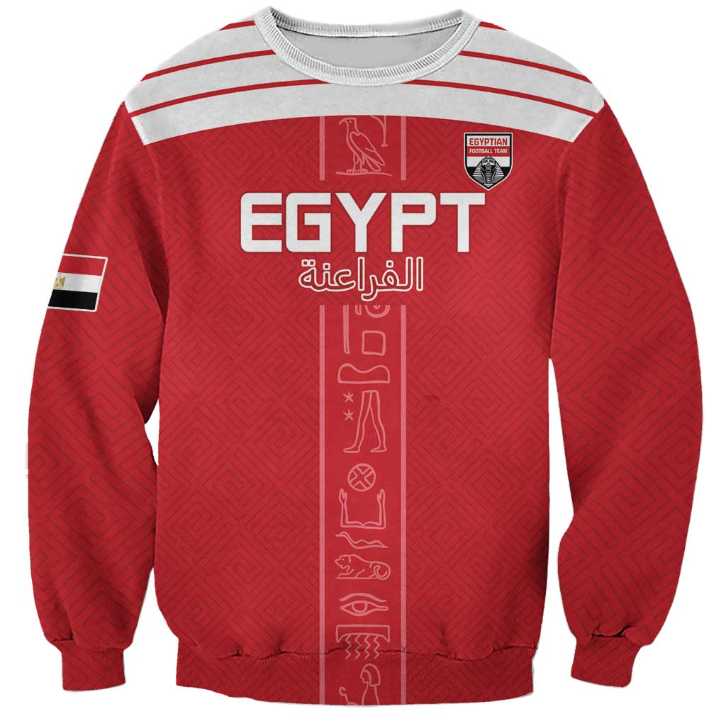 Custom Egypt Football Sweatshirt Yalla Yalla Pharaohs - Red Ver