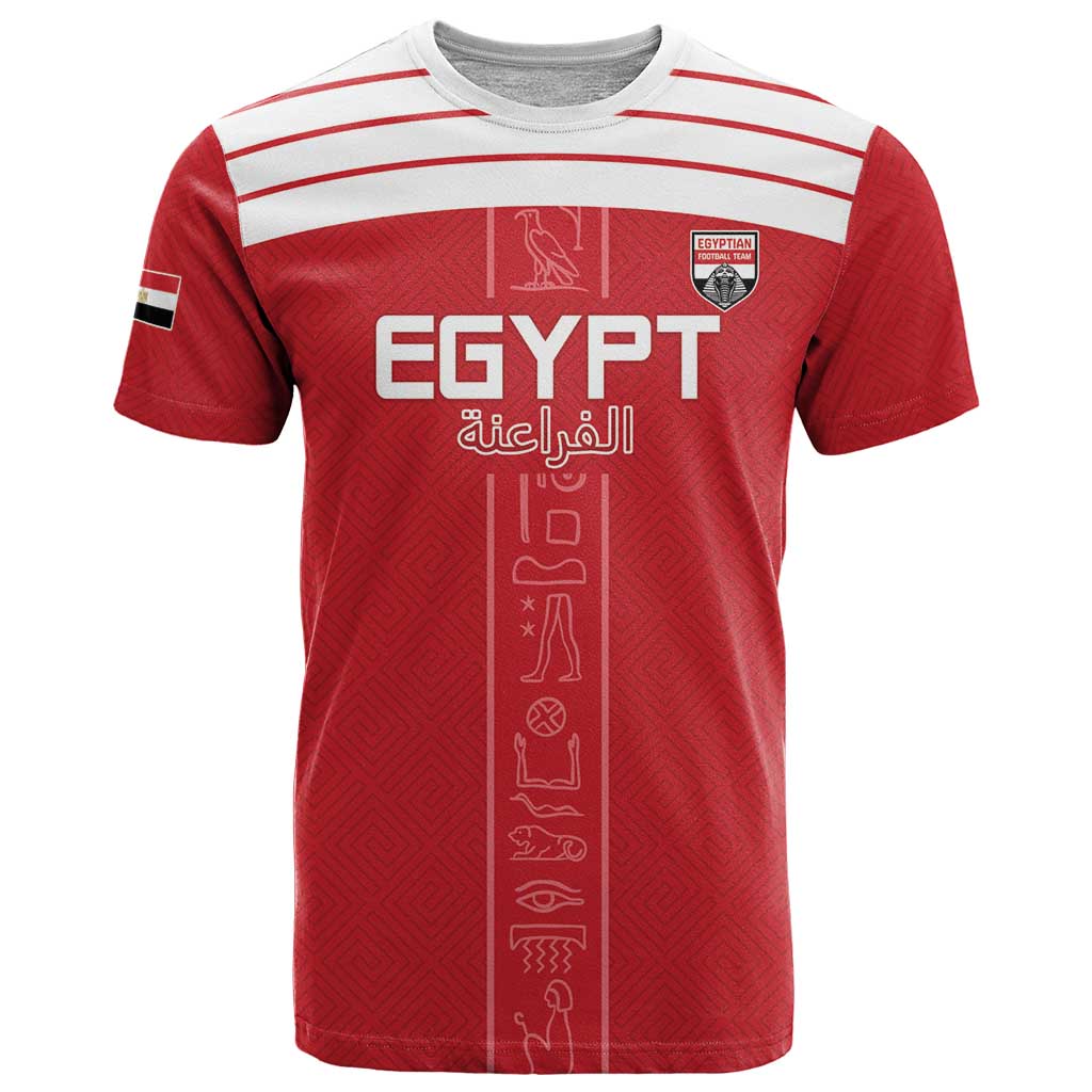 Custom Egypt Football T Shirt Yalla Yalla Pharaohs - Red Ver