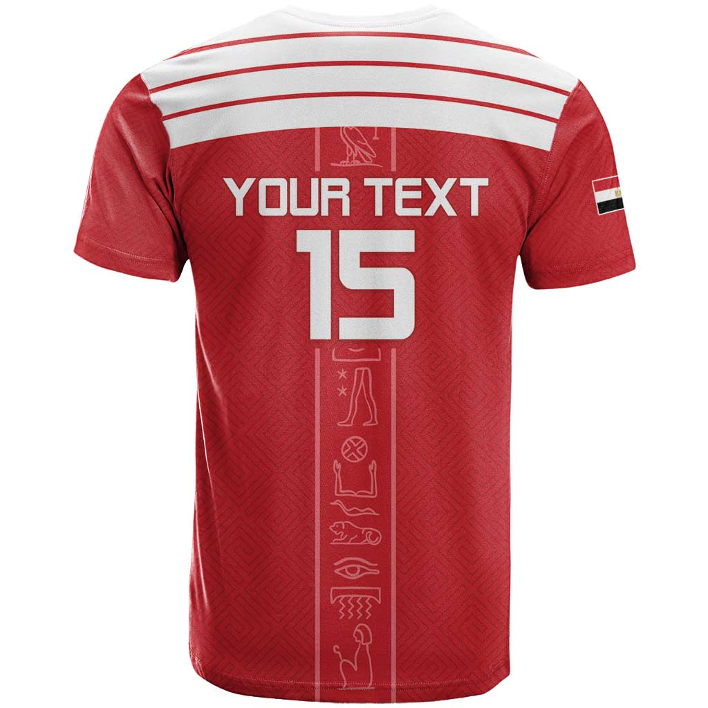 Custom Egypt Football T Shirt Yalla Yalla Pharaohs - Red Ver