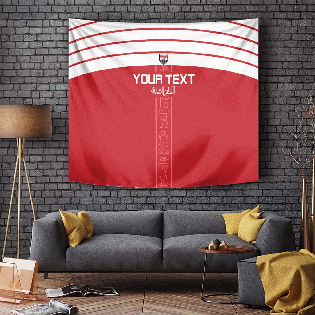 Custom Egypt Football Tapestry Yalla Yalla Pharaohs - Red Ver