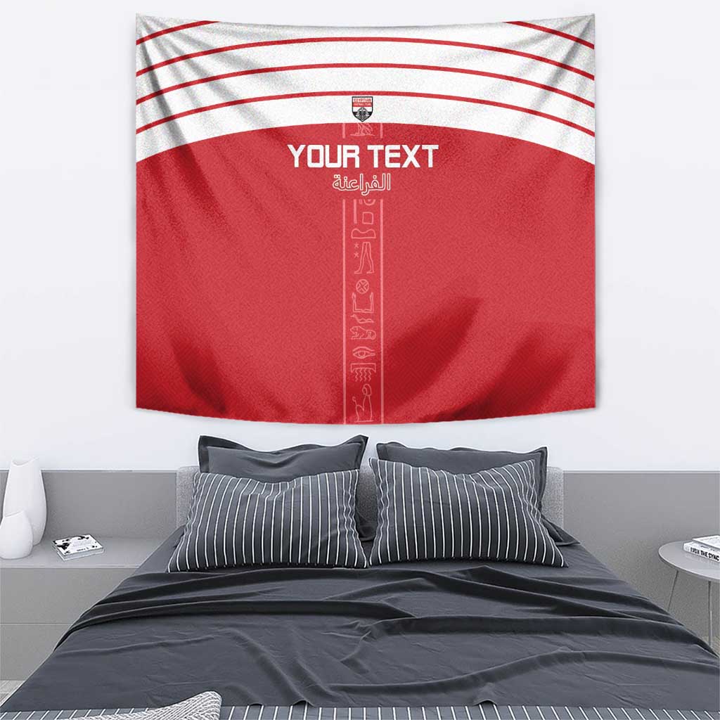 Custom Egypt Football Tapestry Yalla Yalla Pharaohs - Red Ver