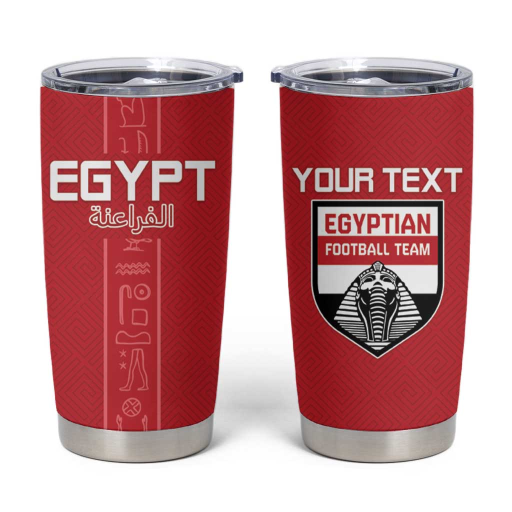 Custom Egypt Football Tumbler Cup Yalla Yalla Pharaohs - Red Ver