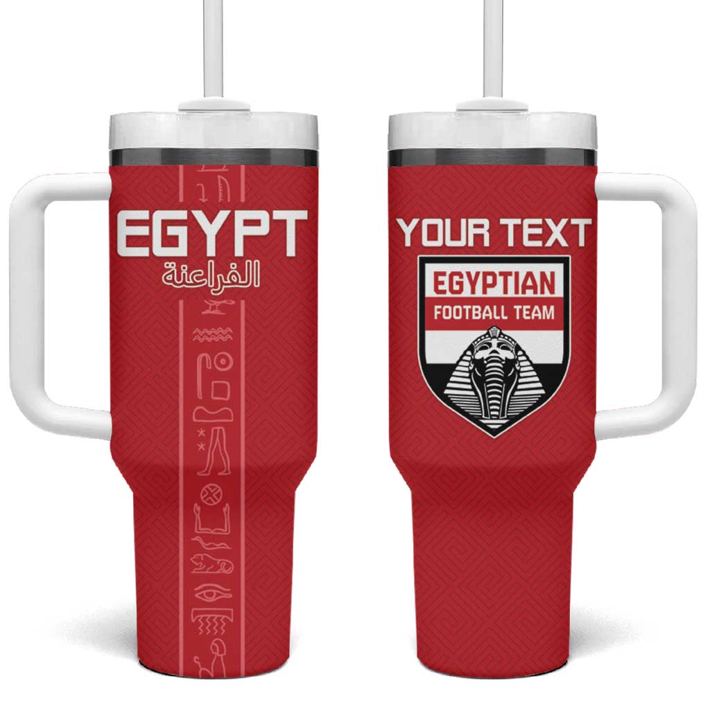 Custom Egypt Football Tumbler With Handle Yalla Yalla Pharaohs - Red Ver
