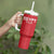 Custom Egypt Football Tumbler With Handle Yalla Yalla Pharaohs - Red Ver