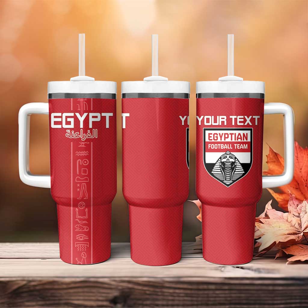 Custom Egypt Football Tumbler With Handle Yalla Yalla Pharaohs - Red Ver