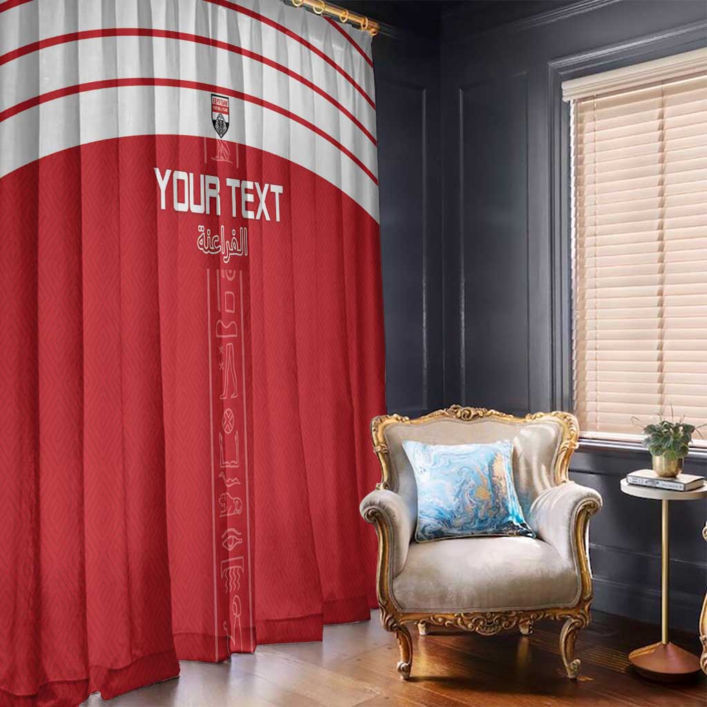 Custom Egypt Football Window Curtain Yalla Yalla Pharaohs - Red Ver