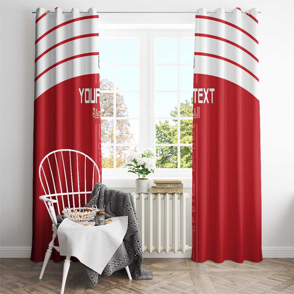 Custom Egypt Football Window Curtain Yalla Yalla Pharaohs - Red Ver