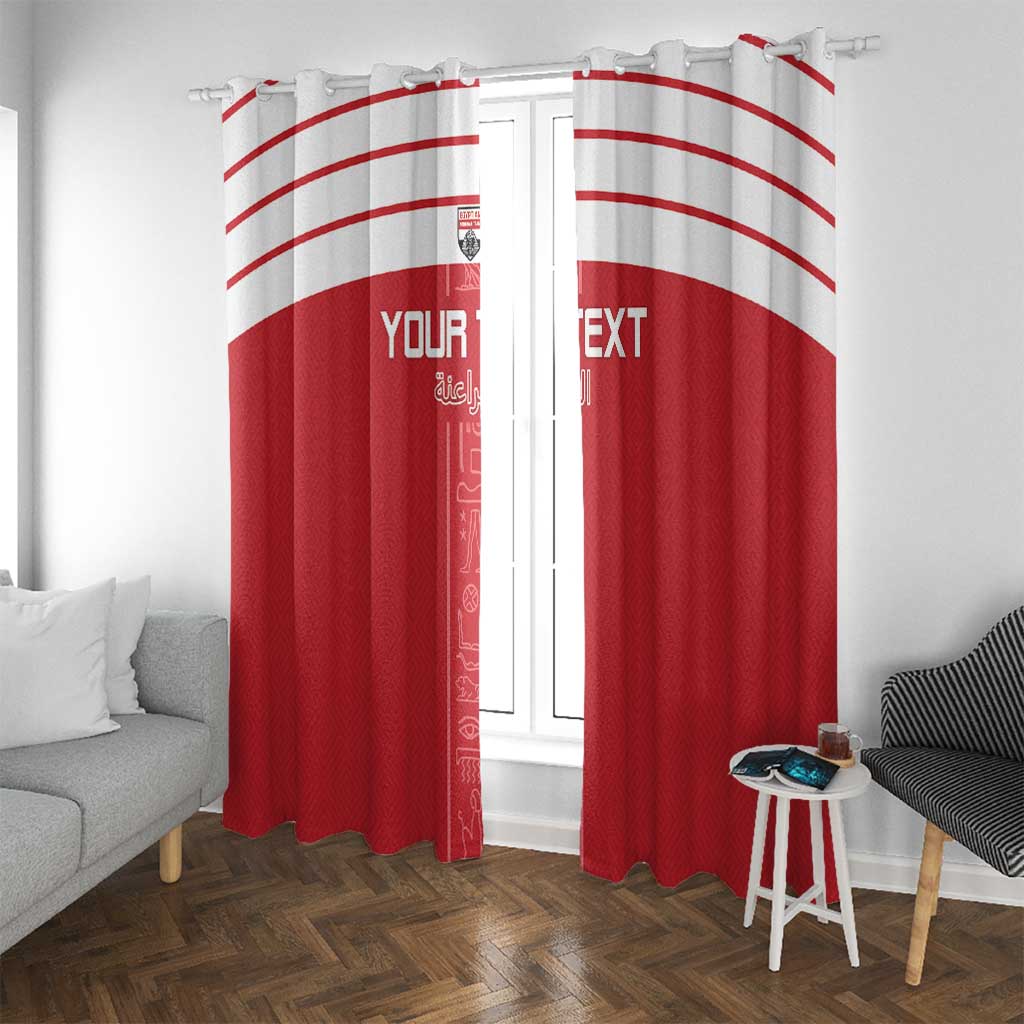 Custom Egypt Football Window Curtain Yalla Yalla Pharaohs - Red Ver