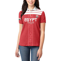 Custom Egypt Football Women Polo Shirt Yalla Yalla Pharaohs - Red Ver