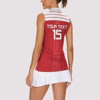 Custom Egypt Football Women Sleeveless Polo Shirt Yalla Yalla Pharaohs - Red Ver