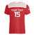 Custom Egypt Football Women V-Neck T-Shirt Yalla Yalla Pharaohs - Red Ver