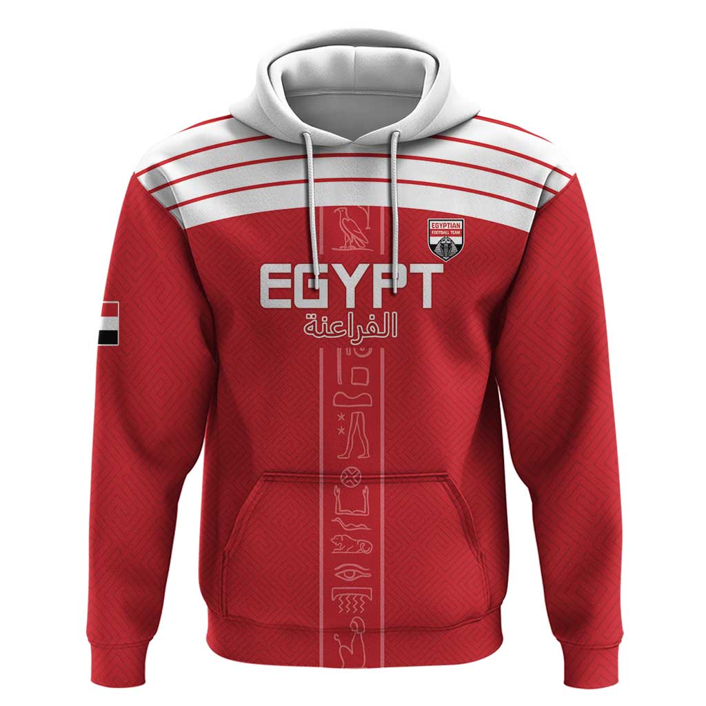 Custom Egypt Football Zip Hoodie Yalla Yalla Pharaohs - Red Ver