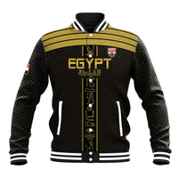 Custom Egypt Football Baseball Jacket Yalla Yalla Pharaohs - Black Ver