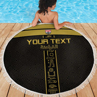 Custom Egypt Football Beach Blanket Yalla Yalla Pharaohs - Black Ver