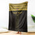 Custom Egypt Football Blanket Yalla Yalla Pharaohs - Black Ver