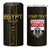 Custom Egypt Football 4 in 1 Can Cooler Tumbler Yalla Yalla Pharaohs - Black Ver