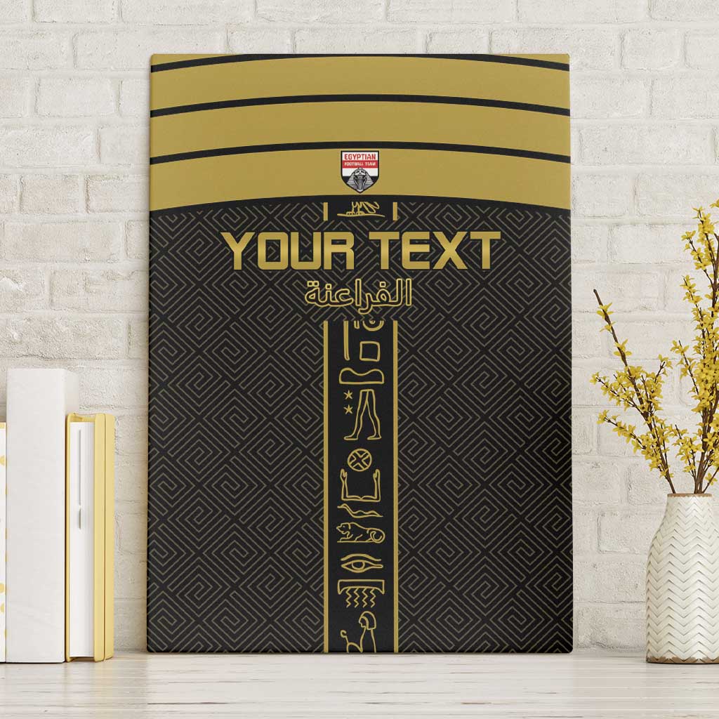 Custom Egypt Football Canvas Wall Art Yalla Yalla Pharaohs - Black Ver