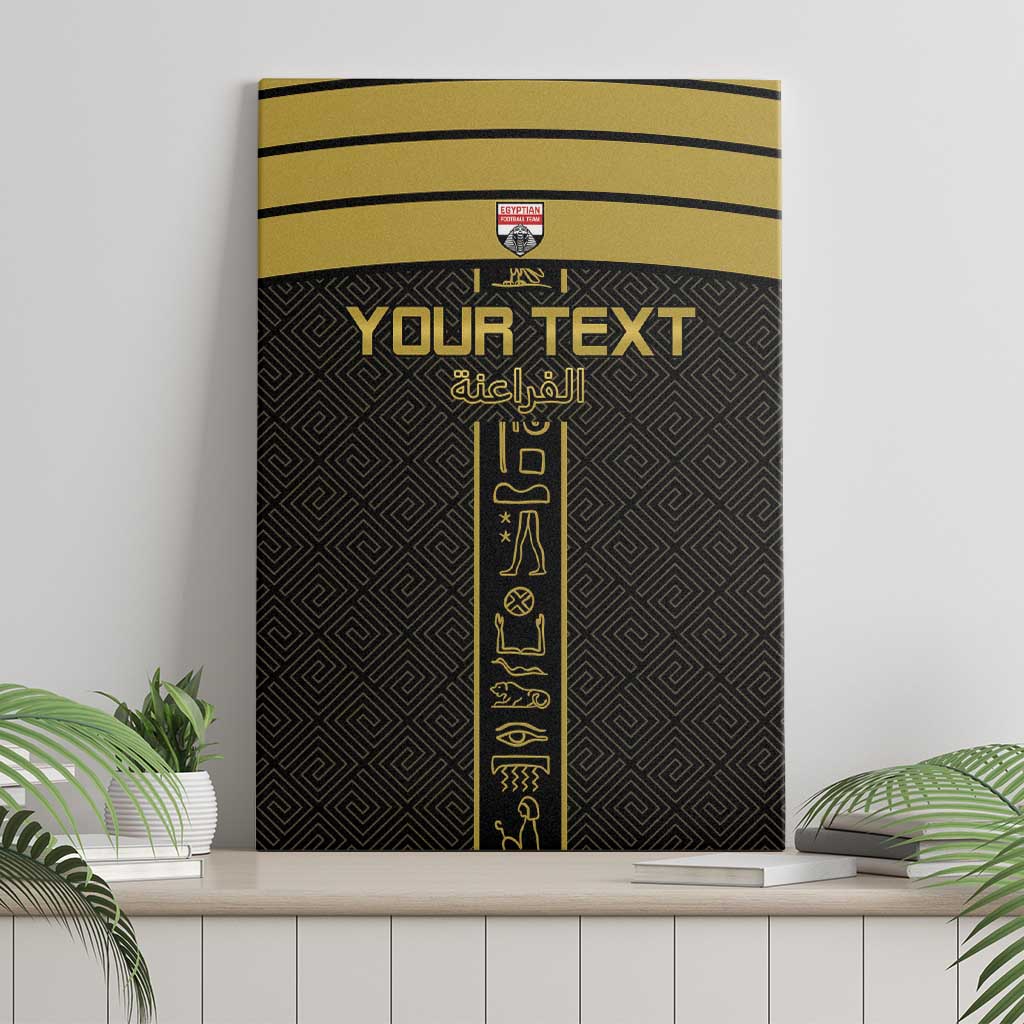 Custom Egypt Football Canvas Wall Art Yalla Yalla Pharaohs - Black Ver