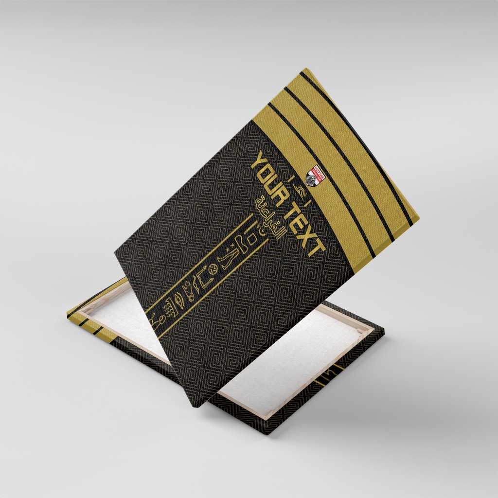 Custom Egypt Football Canvas Wall Art Yalla Yalla Pharaohs - Black Ver