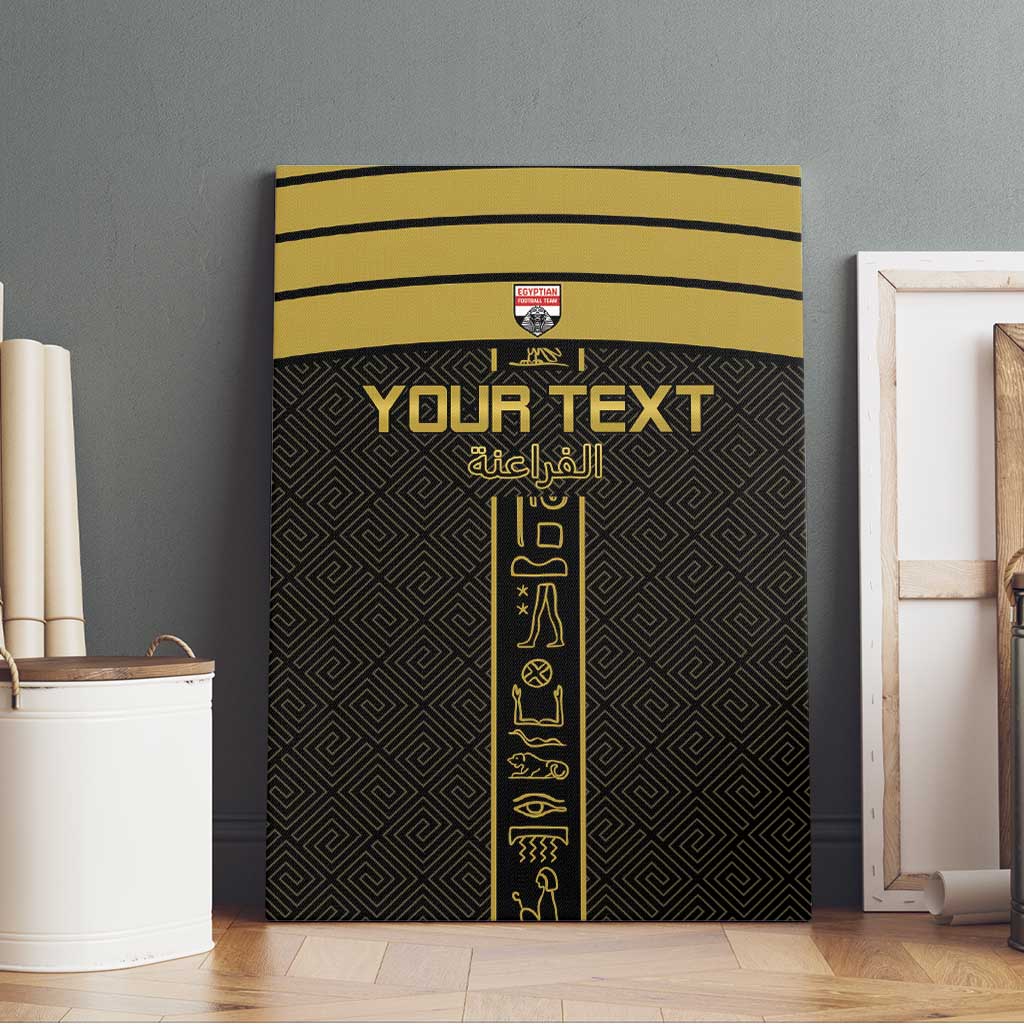 Custom Egypt Football Canvas Wall Art Yalla Yalla Pharaohs - Black Ver