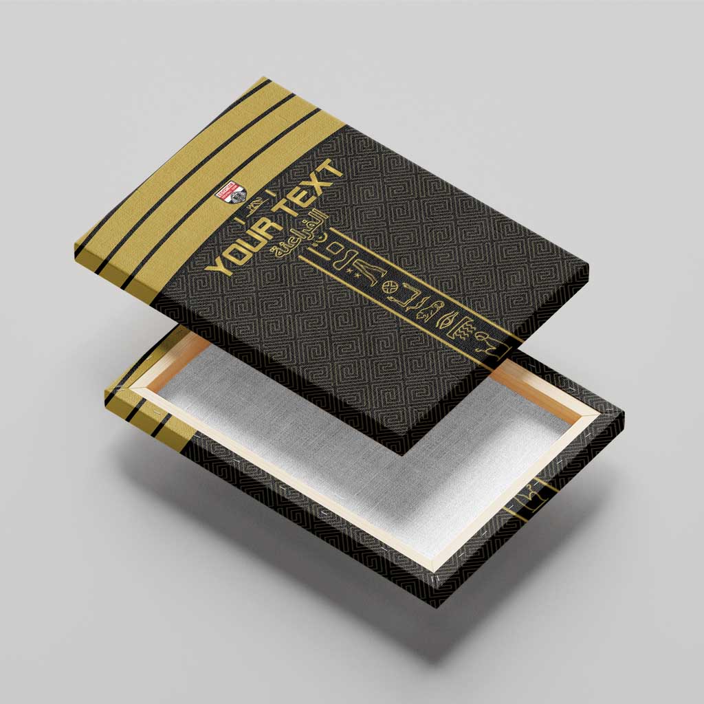 Custom Egypt Football Canvas Wall Art Yalla Yalla Pharaohs - Black Ver