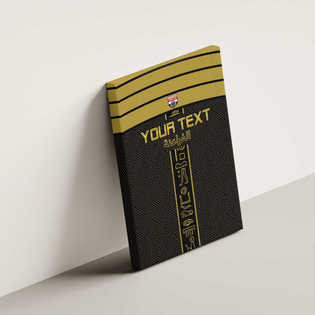 Custom Egypt Football Canvas Wall Art Yalla Yalla Pharaohs - Black Ver