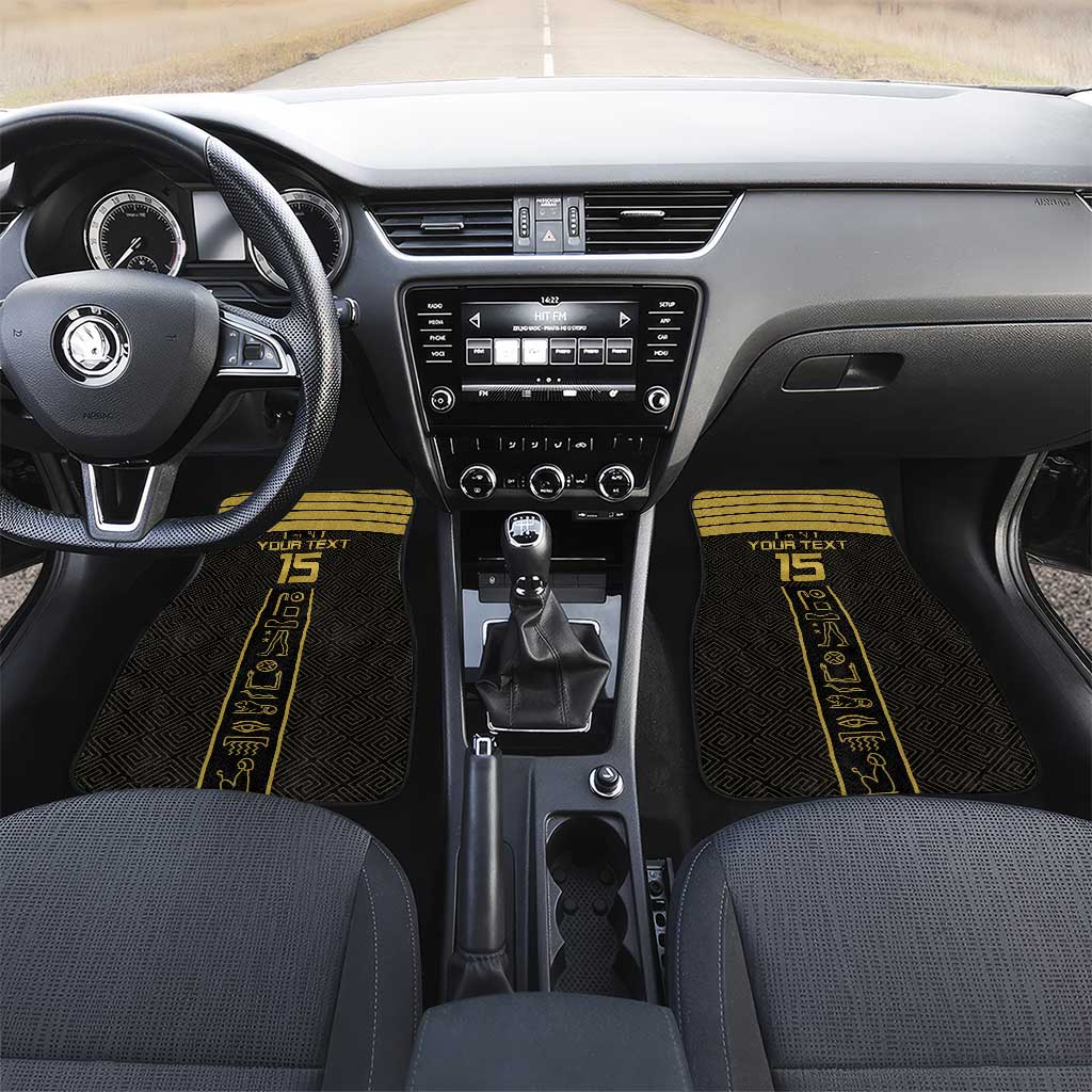 Custom Egypt Football Car Mats Yalla Yalla Pharaohs - Black Ver