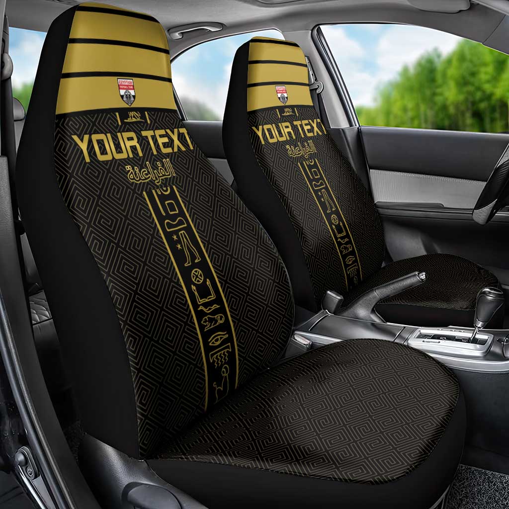 Custom Egypt Football Car Seat Cover Yalla Yalla Pharaohs - Black Ver