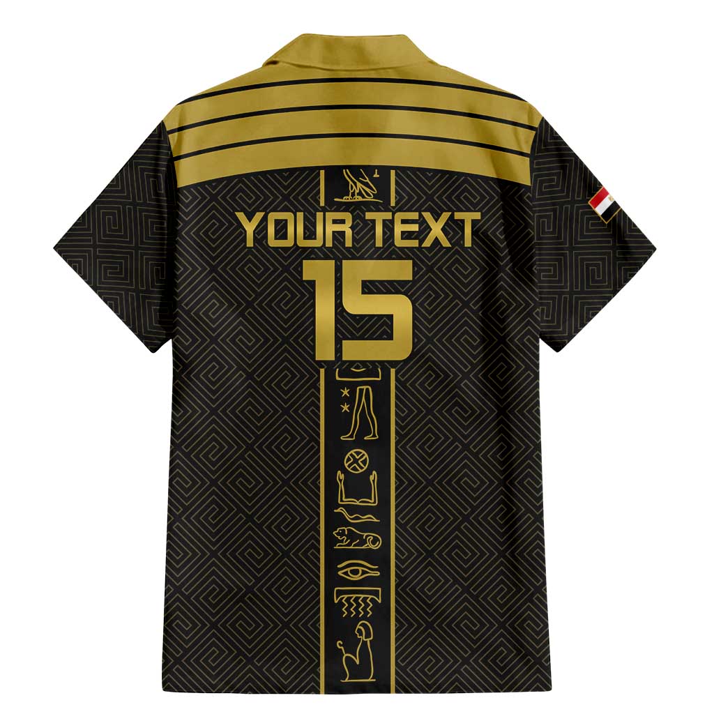 Custom Egypt Football Family Matching Mermaid Dress and Hawaiian Shirt Yalla Yalla Pharaohs - Black Ver