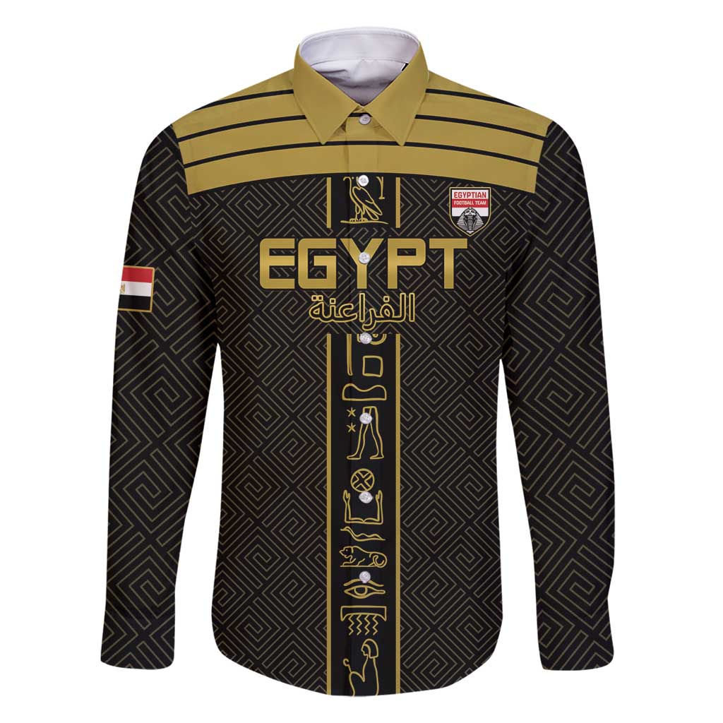 Custom Egypt Football Family Matching Tank Maxi Dress and Hawaiian Shirt Yalla Yalla Pharaohs - Black Ver
