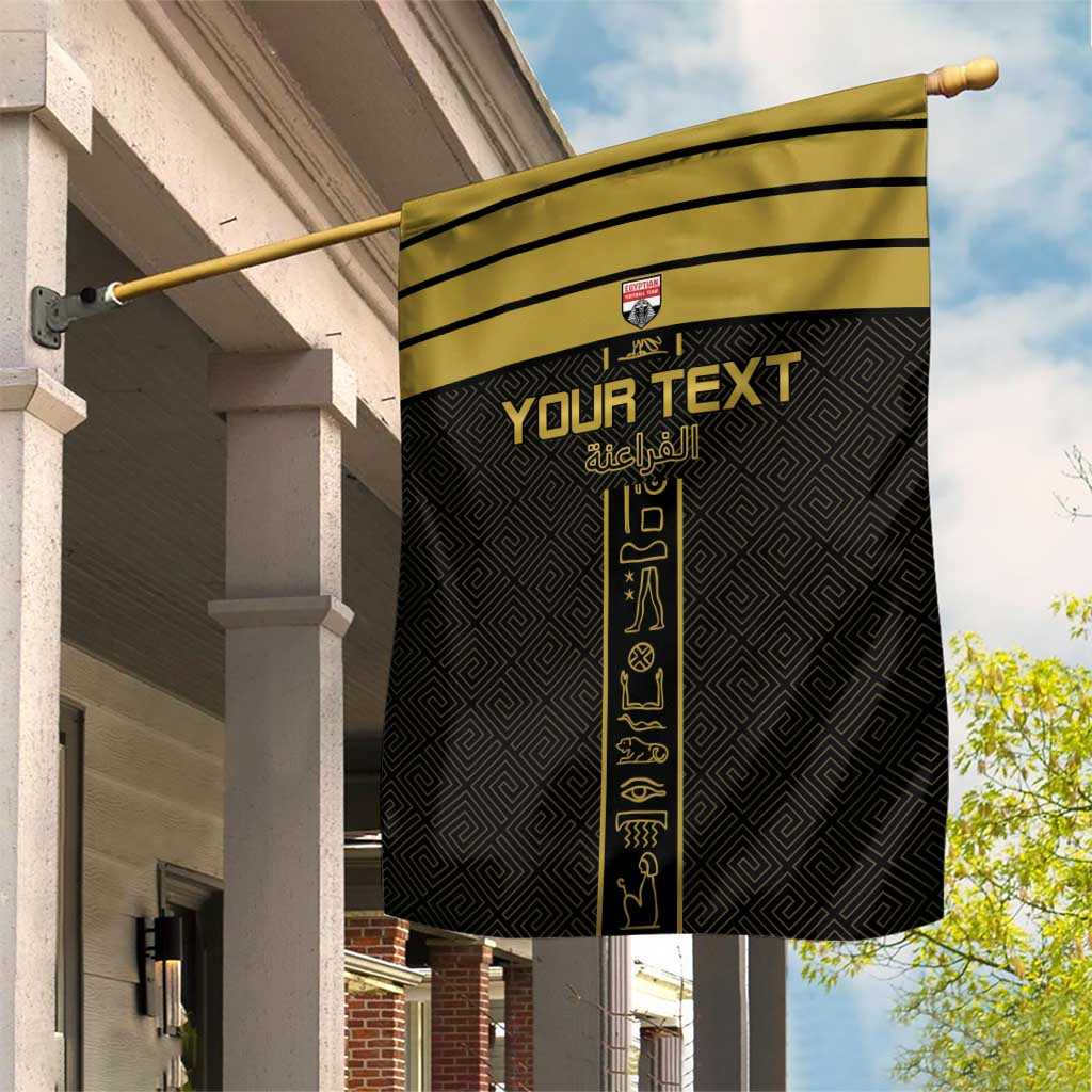 Custom Egypt Football Garden Flag Yalla Yalla Pharaohs - Black Ver