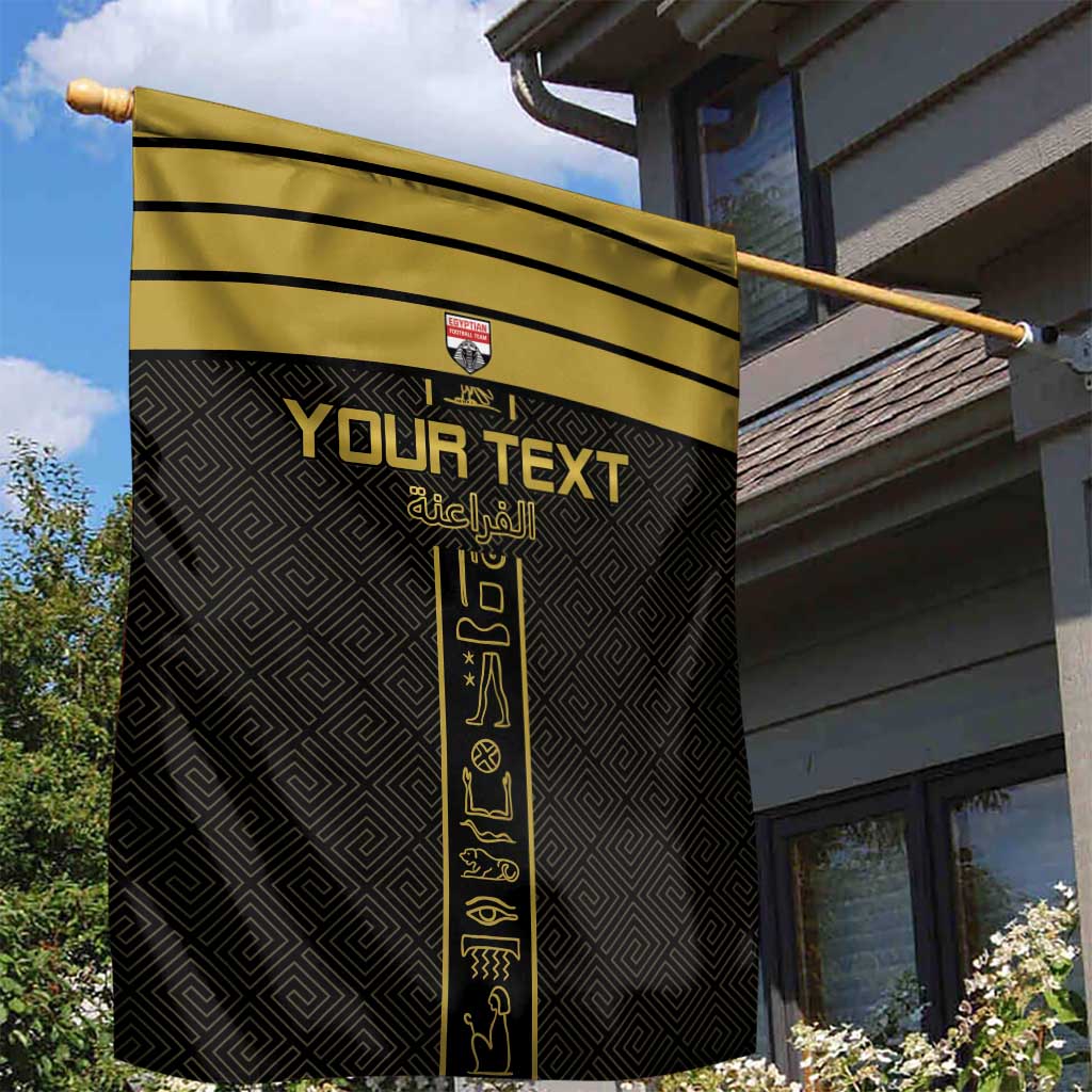 Custom Egypt Football Garden Flag Yalla Yalla Pharaohs - Black Ver