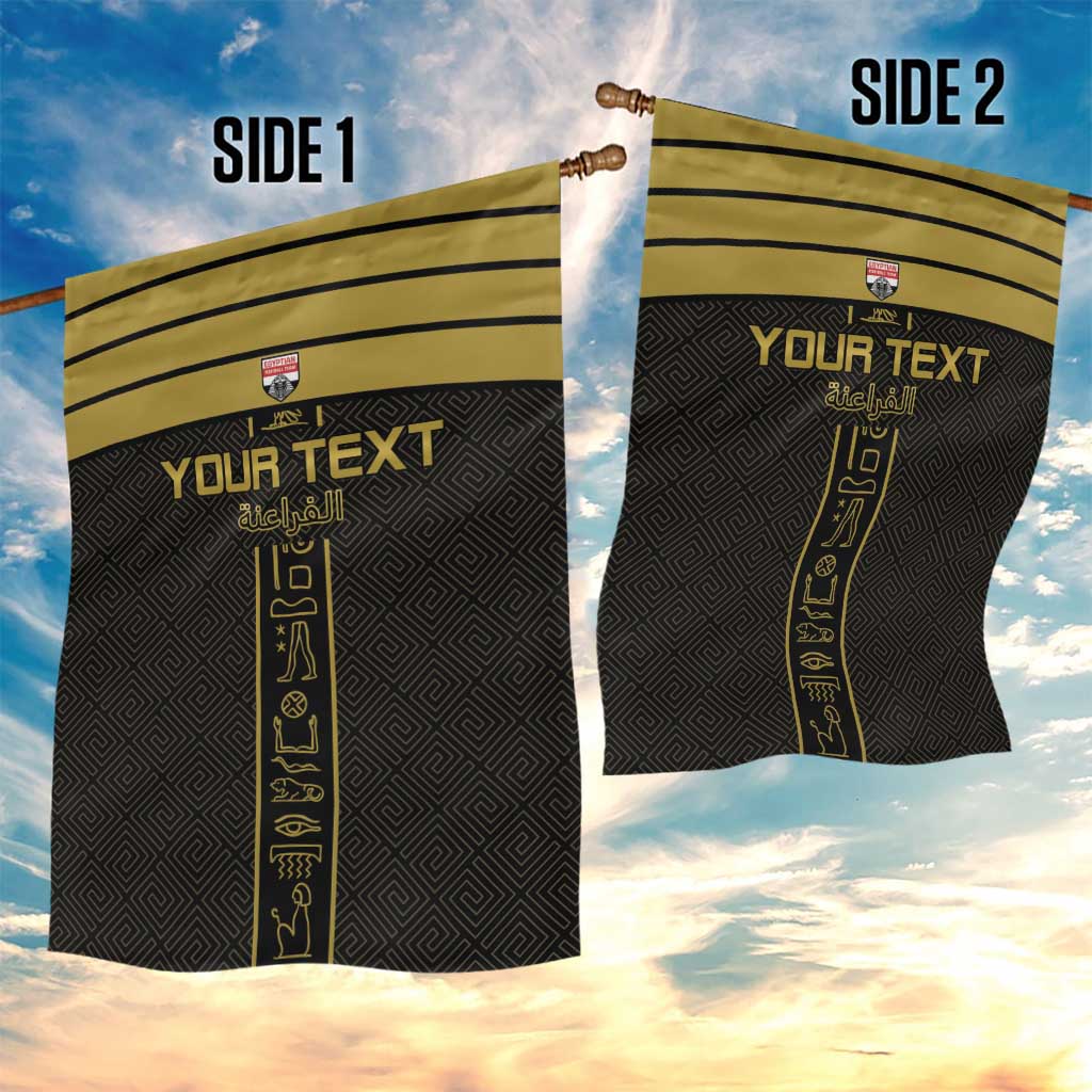 Custom Egypt Football Garden Flag Yalla Yalla Pharaohs - Black Ver