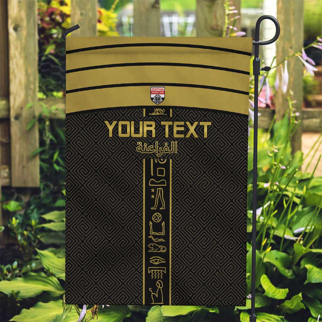 Custom Egypt Football Garden Flag Yalla Yalla Pharaohs - Black Ver