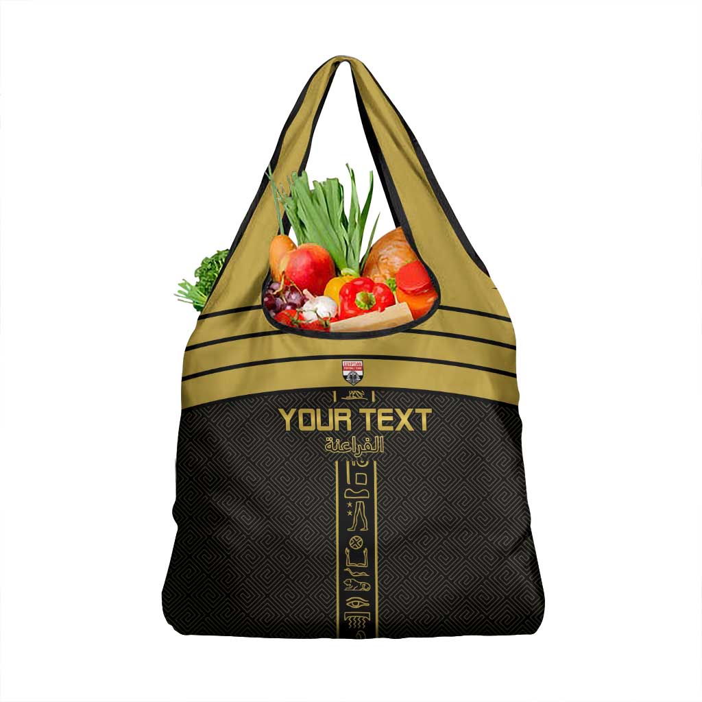 Custom Egypt Football Grocery Bag Yalla Yalla Pharaohs - Black Ver