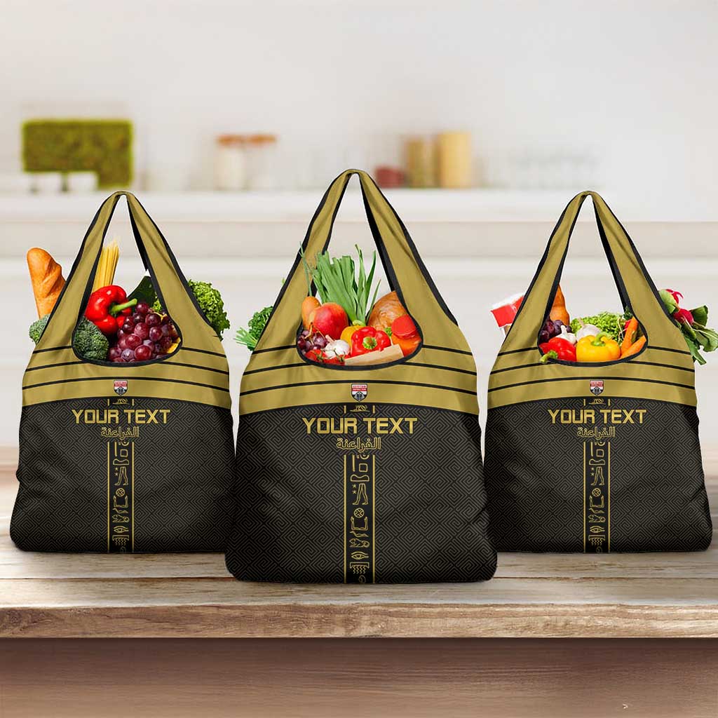 Custom Egypt Football Grocery Bag Yalla Yalla Pharaohs - Black Ver