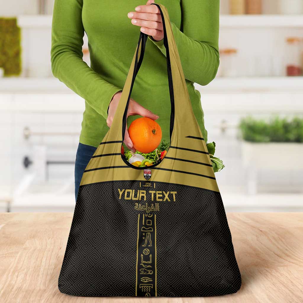 Custom Egypt Football Grocery Bag Yalla Yalla Pharaohs - Black Ver