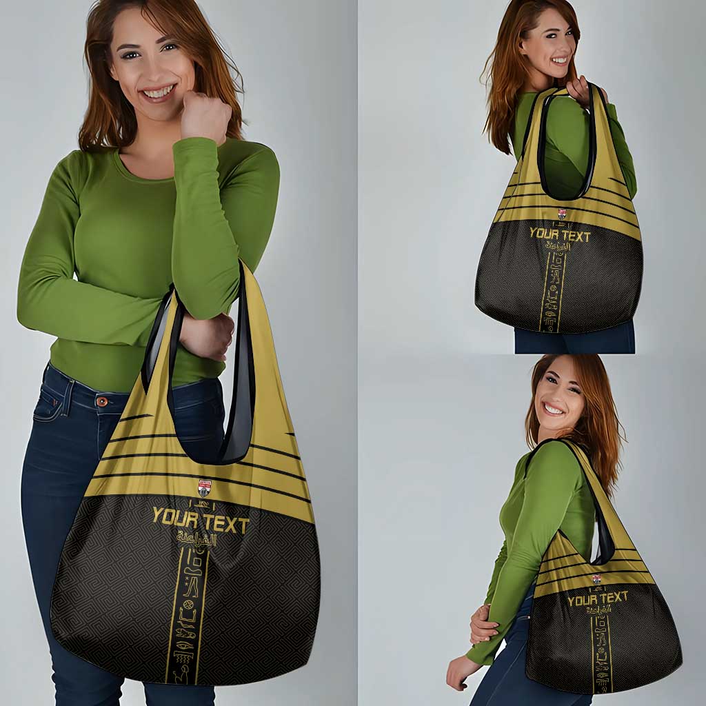 Custom Egypt Football Grocery Bag Yalla Yalla Pharaohs - Black Ver
