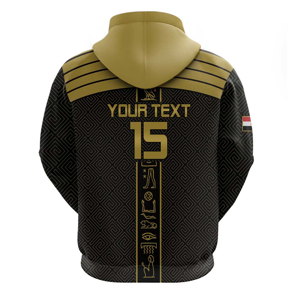 Custom Egypt Football Hoodie Yalla Yalla Pharaohs - Black Ver