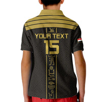 Custom Egypt Football Kid Polo Shirt Yalla Yalla Pharaohs - Black Ver