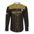 Custom Egypt Football Long Sleeve Button Shirt Yalla Yalla Pharaohs - Black Ver