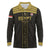 Custom Egypt Football Long Sleeve Polo Shirt Yalla Yalla Pharaohs - Black Ver