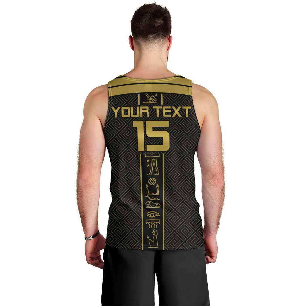 Custom Egypt Football Men Tank Top Yalla Yalla Pharaohs - Black Ver
