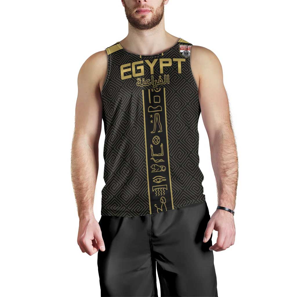 Custom Egypt Football Men Tank Top Yalla Yalla Pharaohs - Black Ver