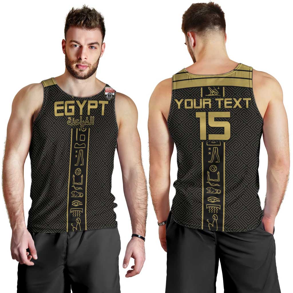 Custom Egypt Football Men Tank Top Yalla Yalla Pharaohs - Black Ver