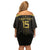 Custom Egypt Football Off Shoulder Short Dress Yalla Yalla Pharaohs - Black Ver