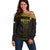 Custom Egypt Football Off Shoulder Sweater Yalla Yalla Pharaohs - Black Ver