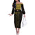 Custom Egypt Football Off The Shoulder Long Sleeve Dress Yalla Yalla Pharaohs - Black Ver